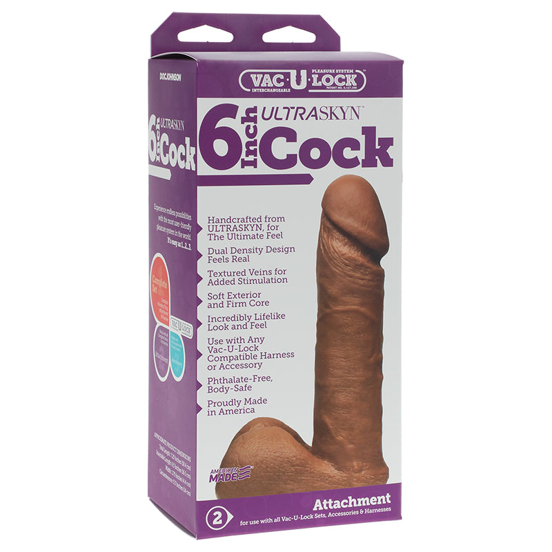 Vac-U-Lock - 6-Inch ULTRASKYN Cock Brown
