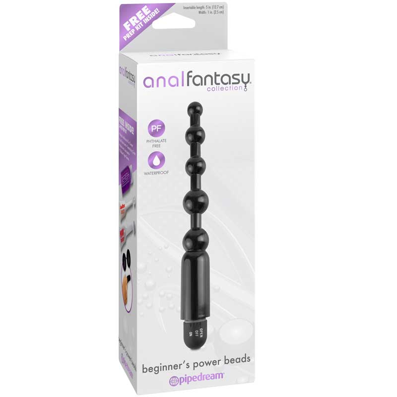 Pipedream Anal Fantasy Collection Vibrating Beginner's Power Beads Black
