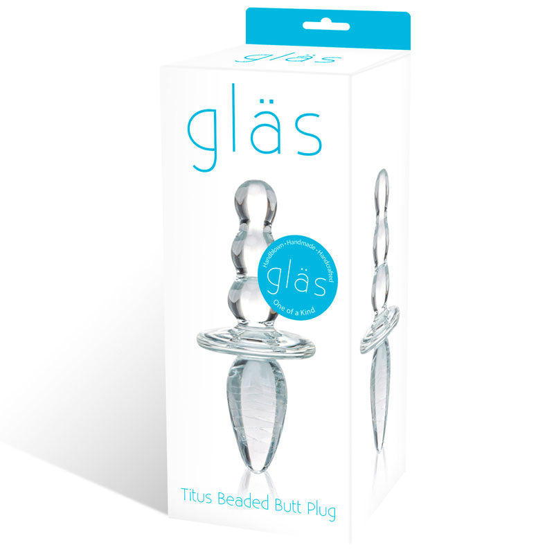 Glas 4.5 in. Titus Beaded Butt Plug