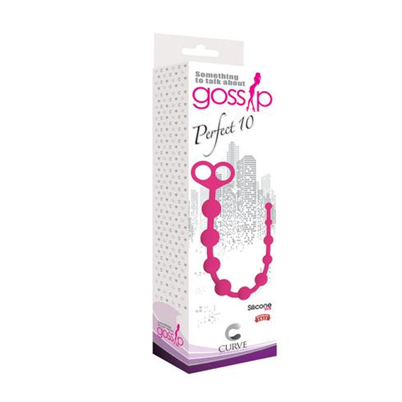 Curve Toys Gossip Perfect 10 Silicone Anal Beads Magenta
