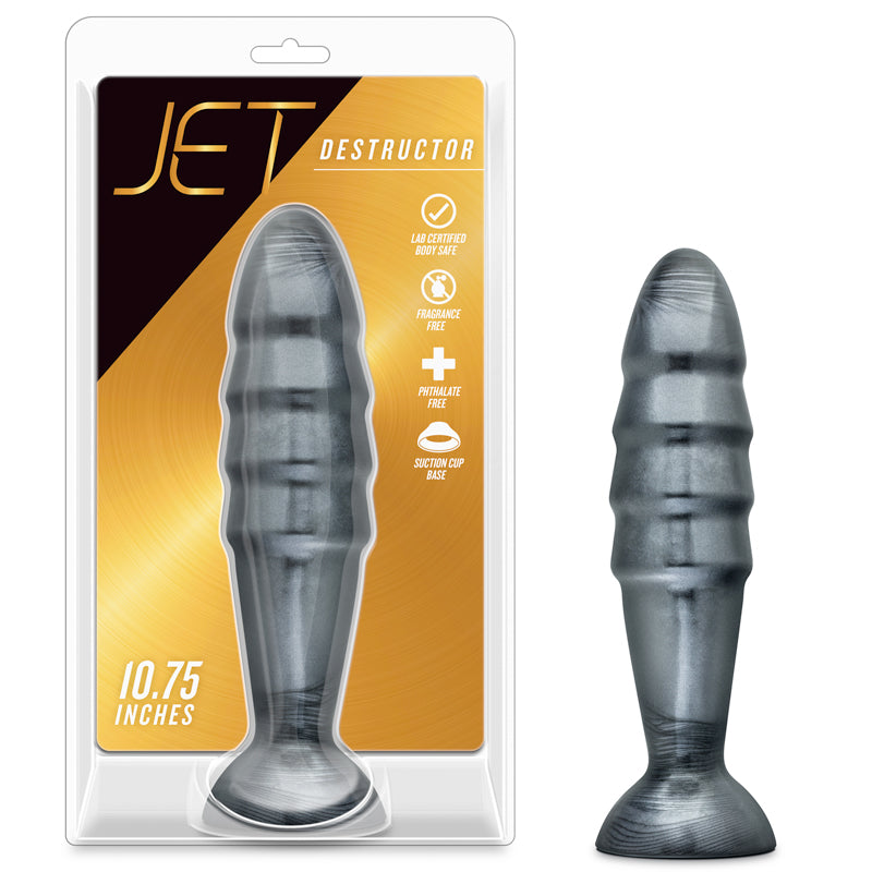 Blush Jet Destructor 10.75 in. Anal Plug Carbon Metallic Black