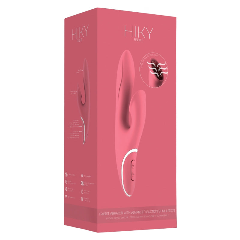 Hiky Rabbit Rechargeable Silicone Rabbit Vibrator With Advanced Suction Stimulation Pink
