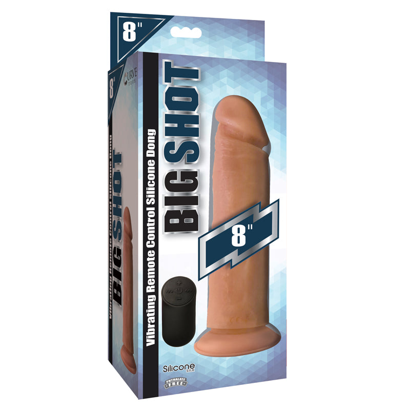 Curve Toys Big Shot 8 in. Vibrating Silicone Dildo with Suction Cup Light