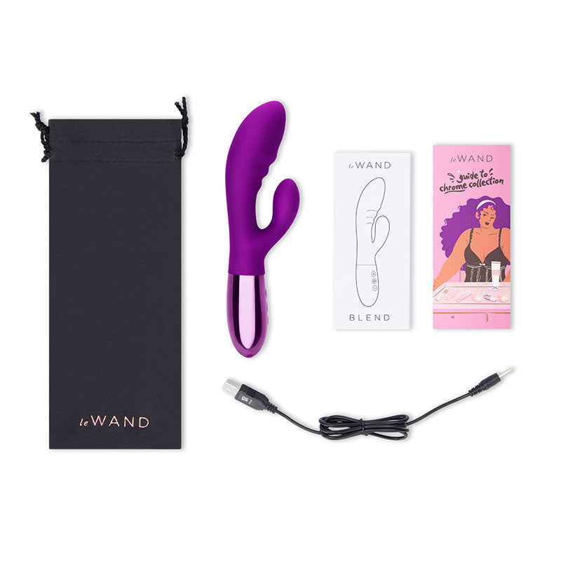 Le Wand Blend Rechargeable Double-Motor Silicone Rabbit Vibrator Dark Cherry