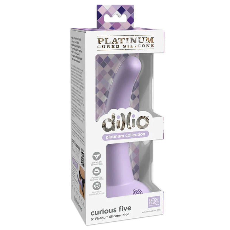 Dillio Platinum Collection Curious Five 5 in. Silicone Dildo Purple