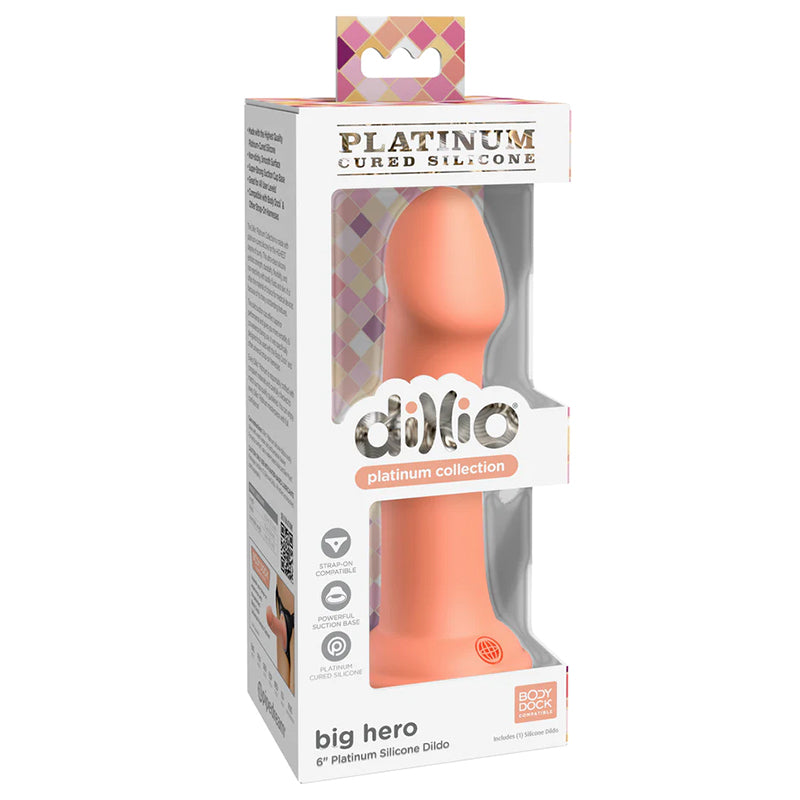 Dillio Platinum Collection Big Hero 6 in. Silicone Dildo Peach