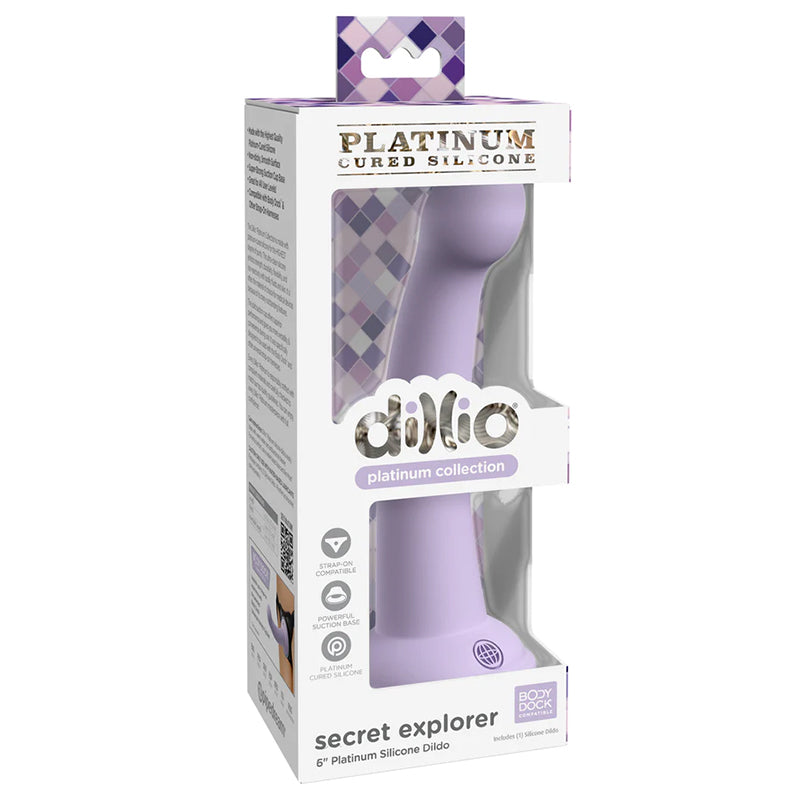 Dillio Platinum Collection Secret Explorer 6 in. Silicone Dildo Purple