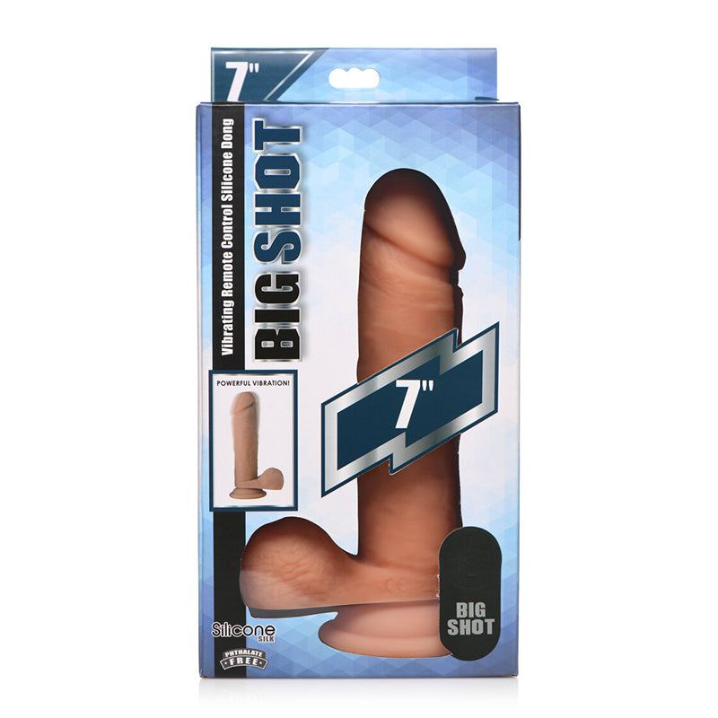 Curve Toys Big Shot 7 in. Vibrating Silicone Dildo with Balls & Suction Cup Light