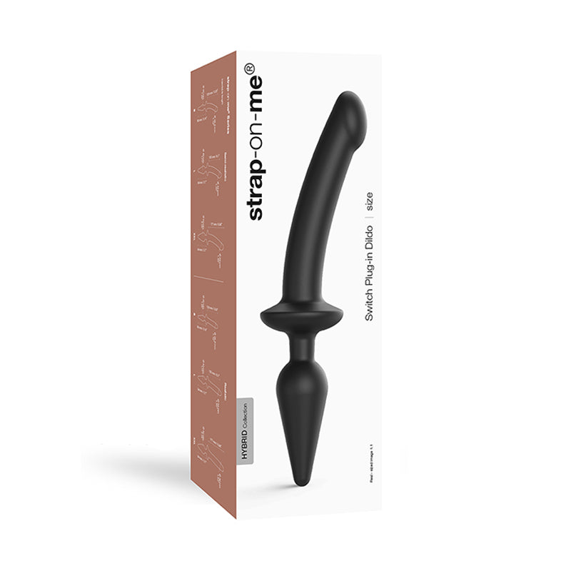 Strap-On-Me Hybrid Collection Switch Plug-In Realistic Dildo Dual-Ended Black L