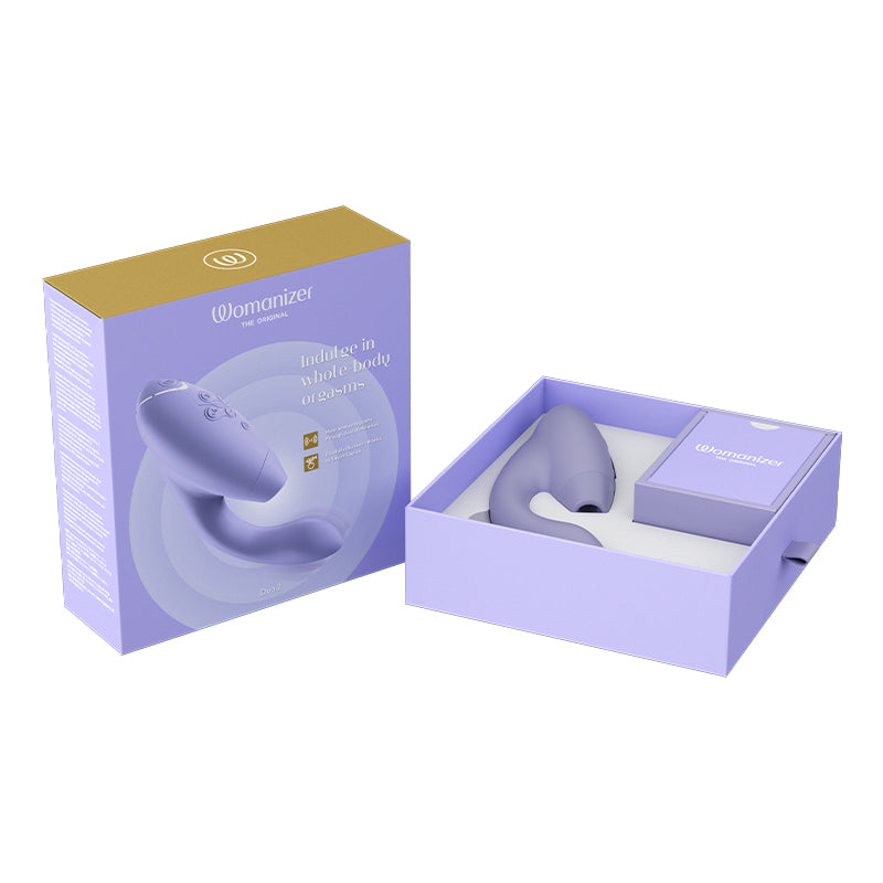 Womanizer Duo 2 Rechargeable Dual Stimulation Pleasure Air and G-Spot Vibrator Lilac