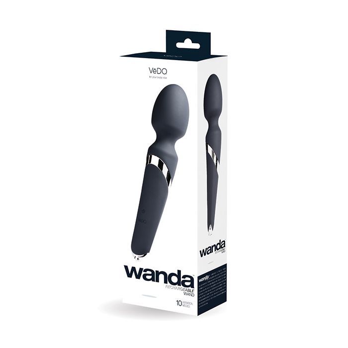 VeDO Wanda Rechargeable Silicone Wand Massager - Just Black