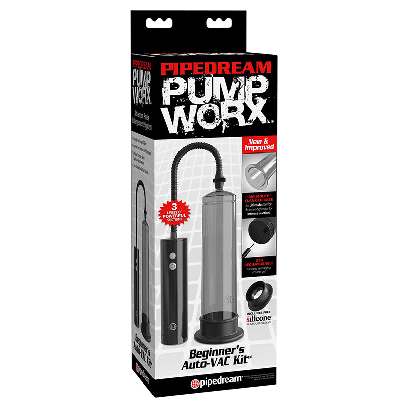 Pipedream Pump Worx Rechargeable Beginner's Auto-VAC Kit Black