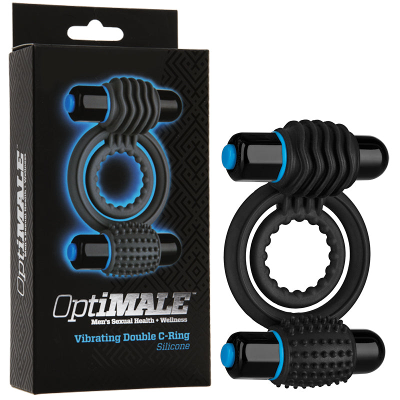 OptiMALE – Vibrating Double C-Ring Black
