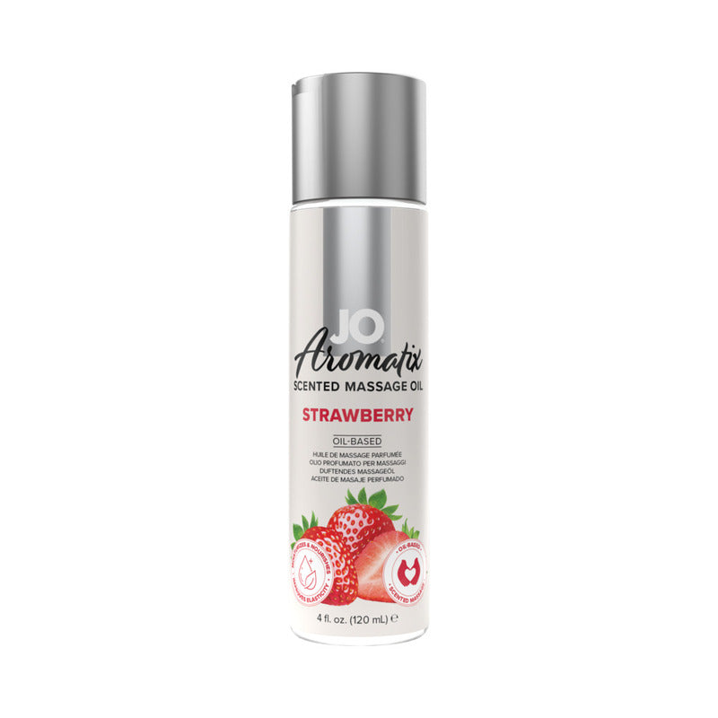 JO Aromatix Strawberry Scented Massage Oil 4 oz.