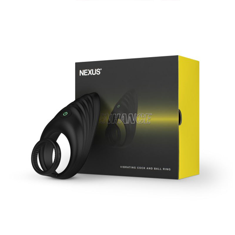 Nexus Enhance Vibrating Cock and Ball Ring Black