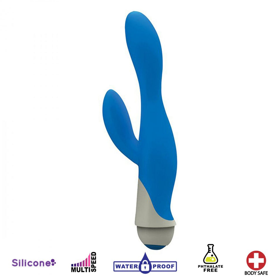 Serena 7 Speed Silicone Rabbit Vibe - Blue, Pink, and Purple