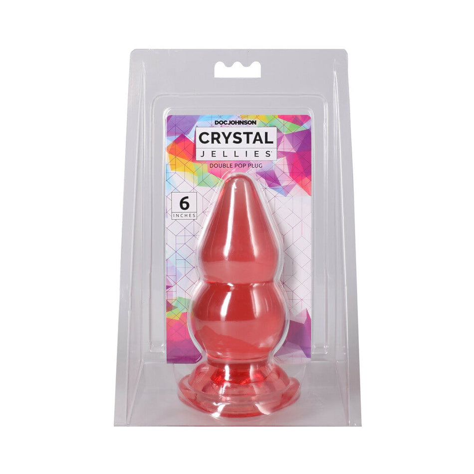 Crystal Jellies Double Pop Plug 6 in. Pink