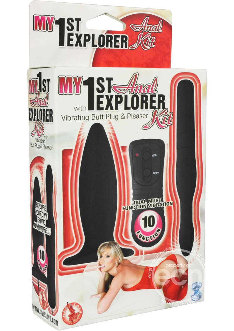 My 1st Anal Explorer Kit Vibrating Butt Plug and Explorer with Wired Remote Control - Black