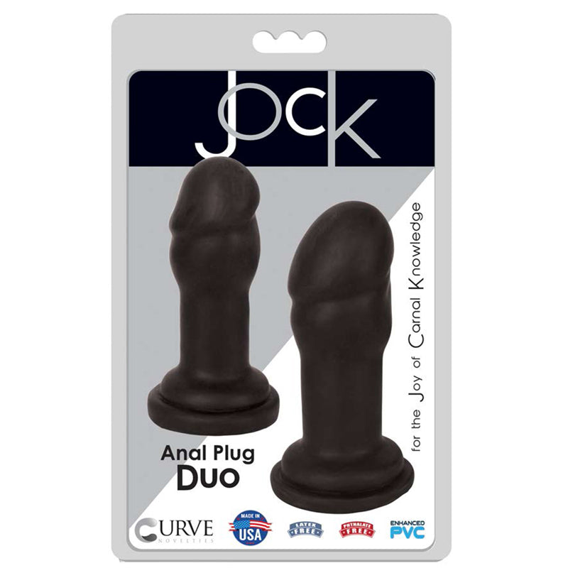 Curve Toys Jock Anal Plug with Suction Cup 2-Pack Midnight