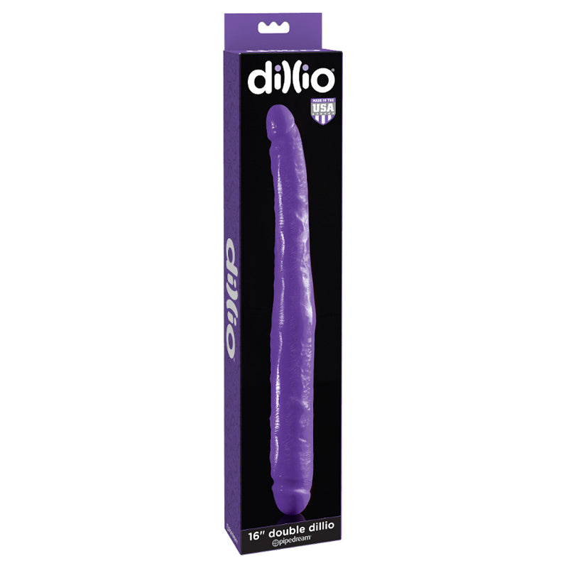 Pipedream Dillio 16 in. Double Dong Realistic Dual-Ended Dildo Purple