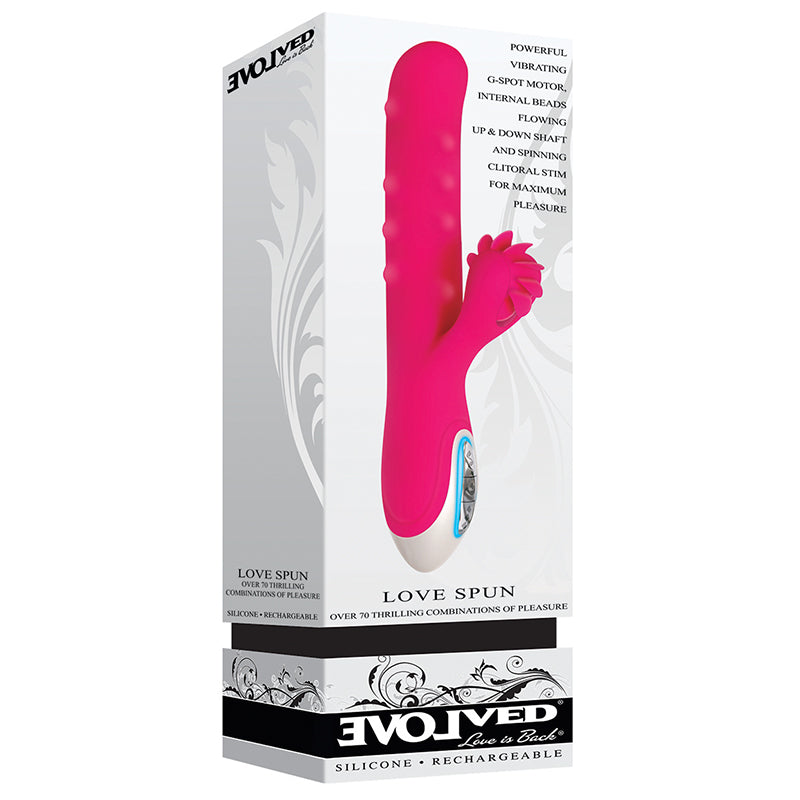 Evolved Love Spun Rechargeable Silicone Dual Stimulator Pink