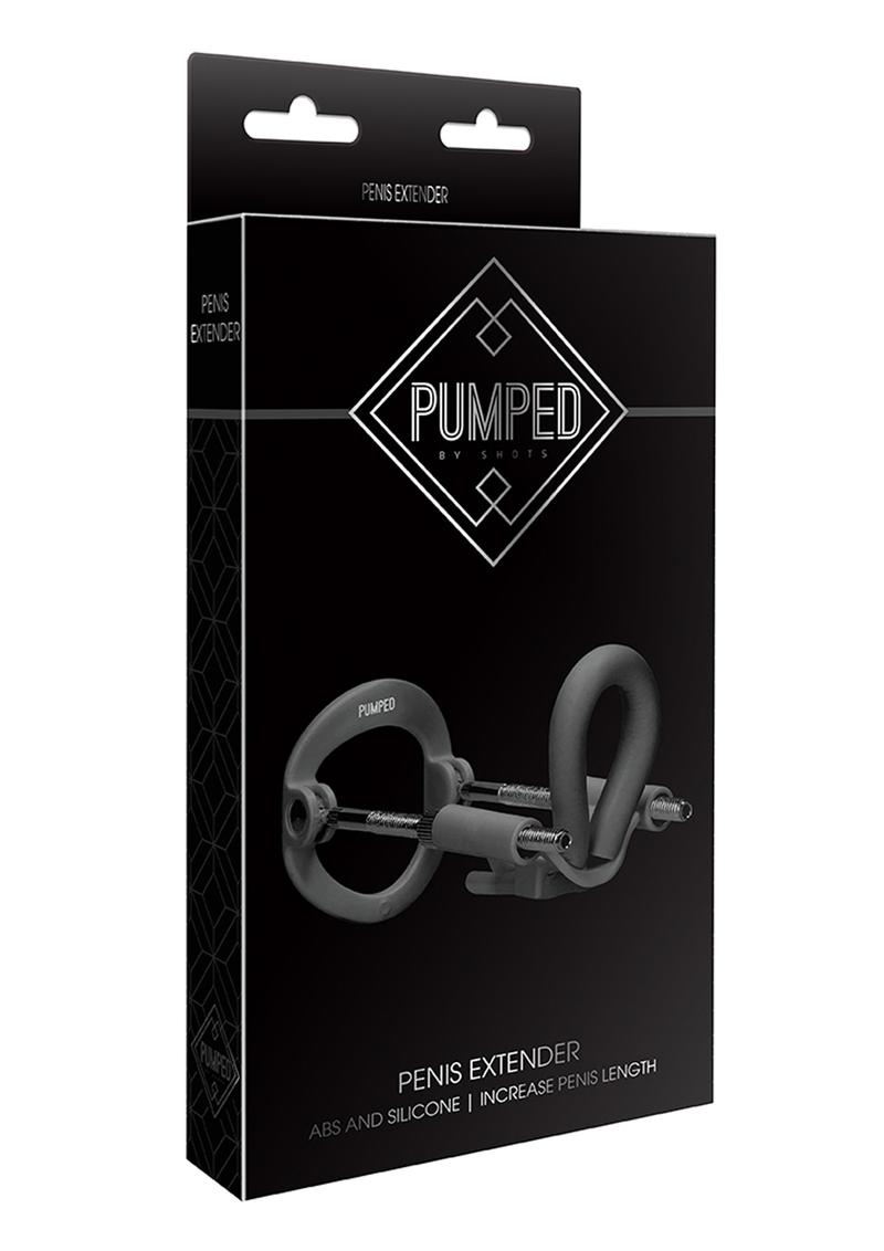 Shots Pumped Silicone & ABS Penis Extender Black