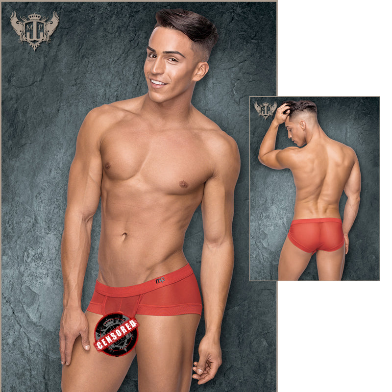 Male Power Hoser Micro Mini Hose Short Red Large