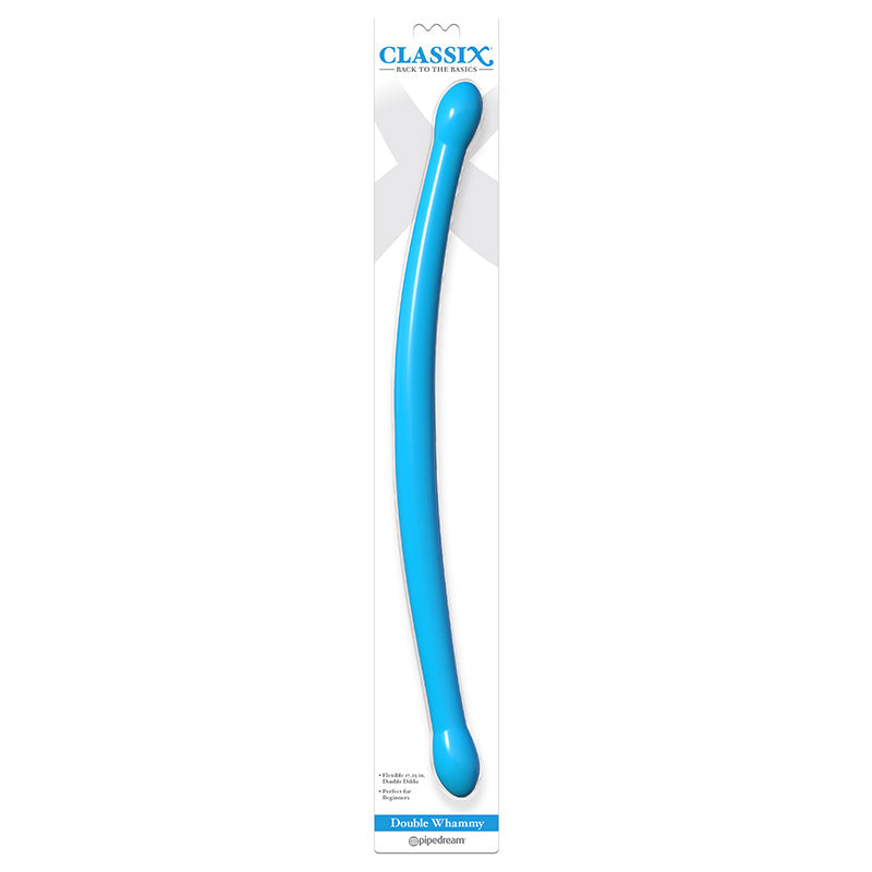 Pipedream Classix Double Whammy 17.25 in. Flexible Dual-Ended Dildo Blue