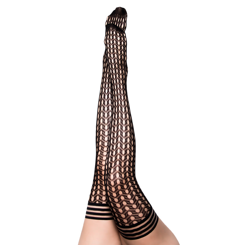 Kixies Mimi Herringbone Fishnet Black Size B