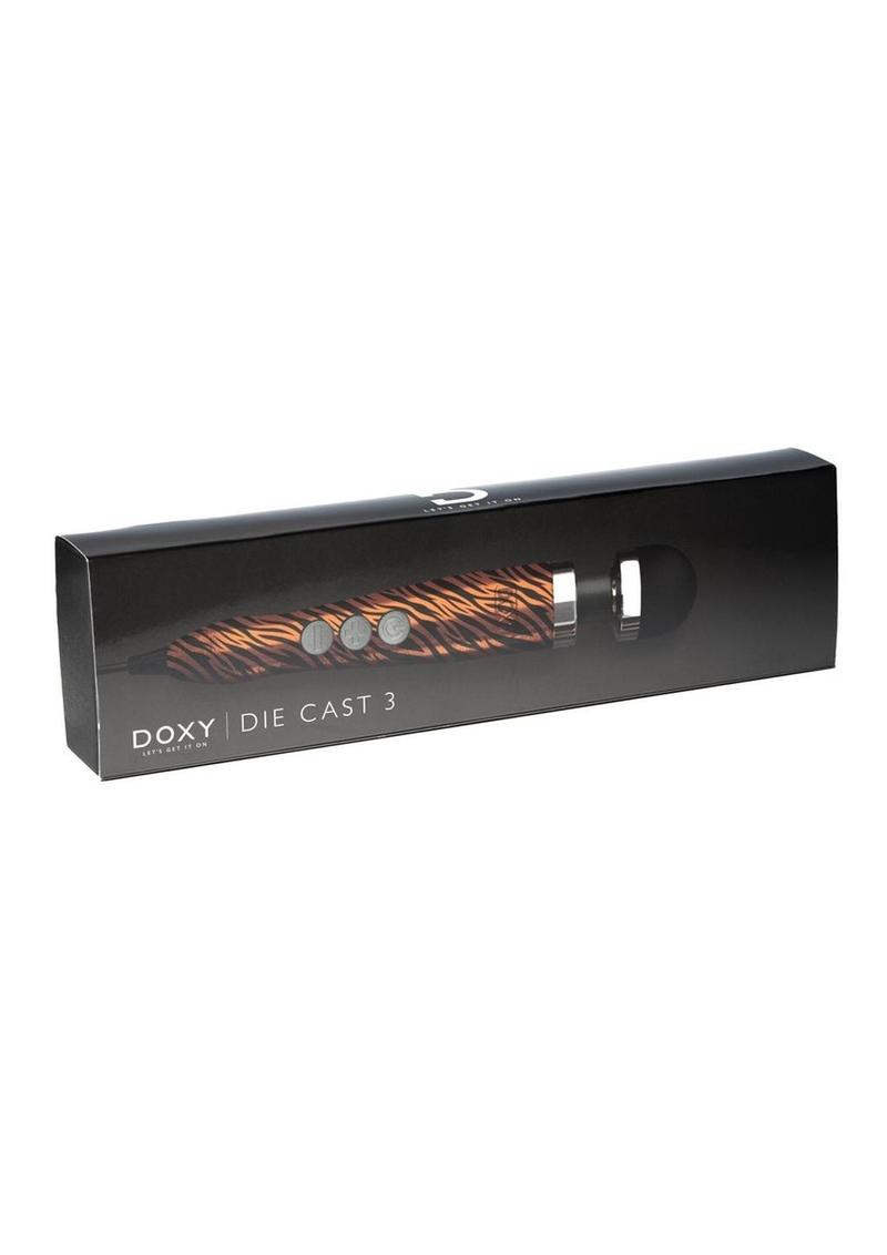 Doxy Die Cast 3 Wand Plug-In Wand Massager Silicone Head Metallic Finish - Tiger Pattern