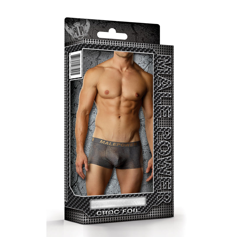 Male Power Croc Foil Mini Pouch Short Grey Med