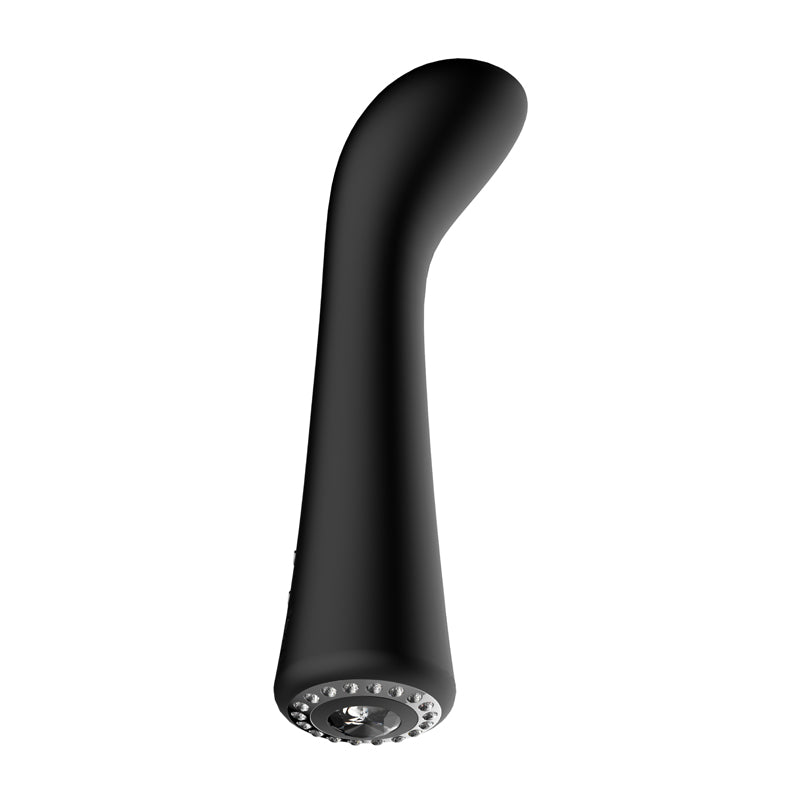 Shots Discretion Glimmer Dock-Rechargeable Silicone G-Spot Vibrator Black