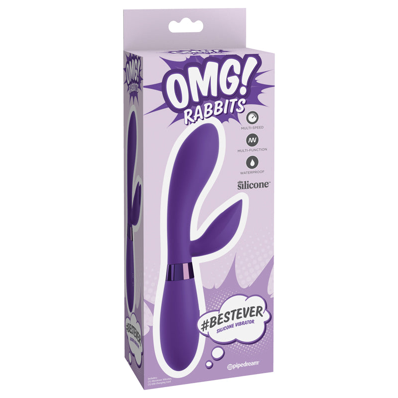 Pipedream OMG! Rabbits #BestEver Silicone Vibrator Purple