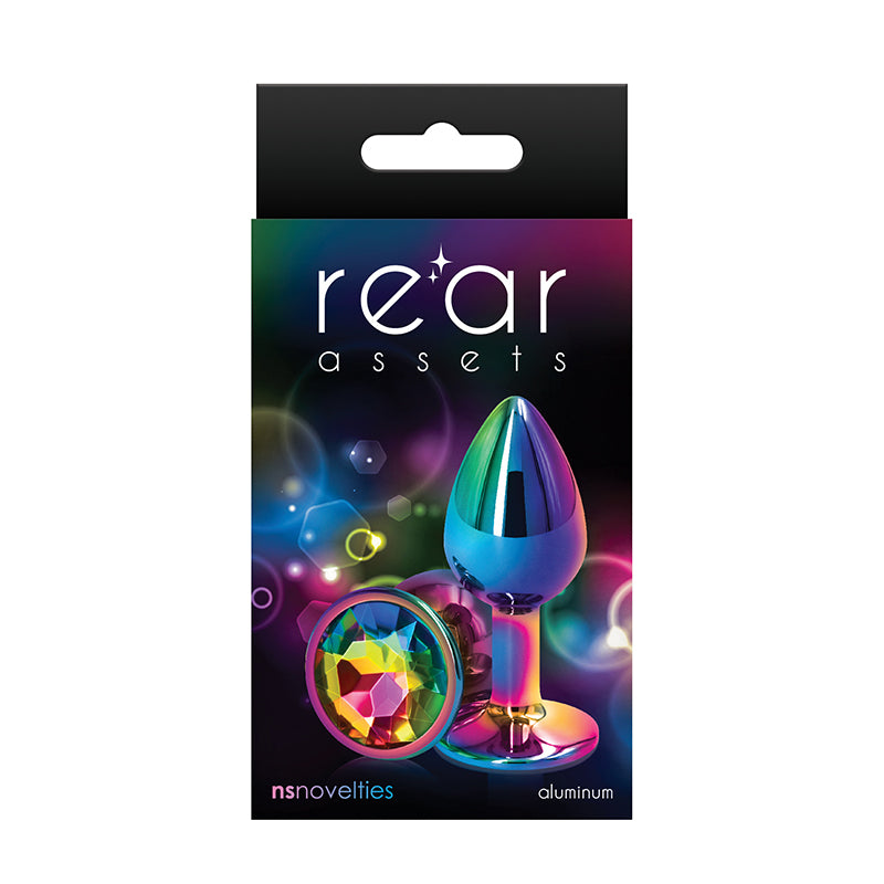 Rear Assets Metal Anal Plug Small Multicolor/Rainbow