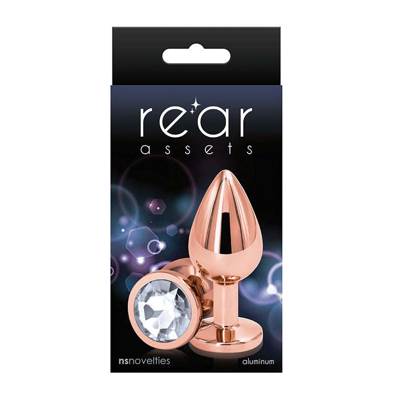 Rear Assets Rose Gold Anal Plug Medium Clear