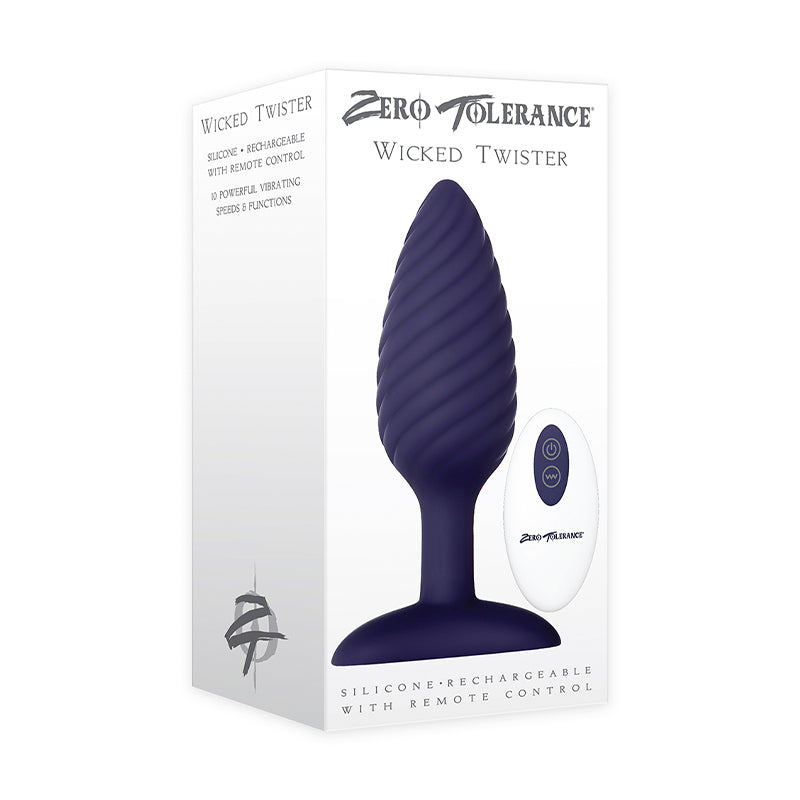 Zero Tolerance Wicked Twister Textured Vibrating Silicone Anal Plug Purple