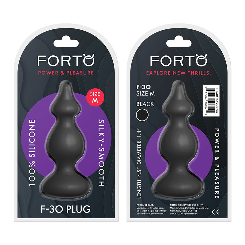 Forto F-30 Pointer Silicone Anal Plug Medium Black