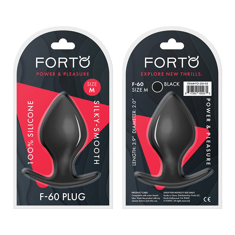 Forto F-60 Spade Silicone Anal Plug Medium Black