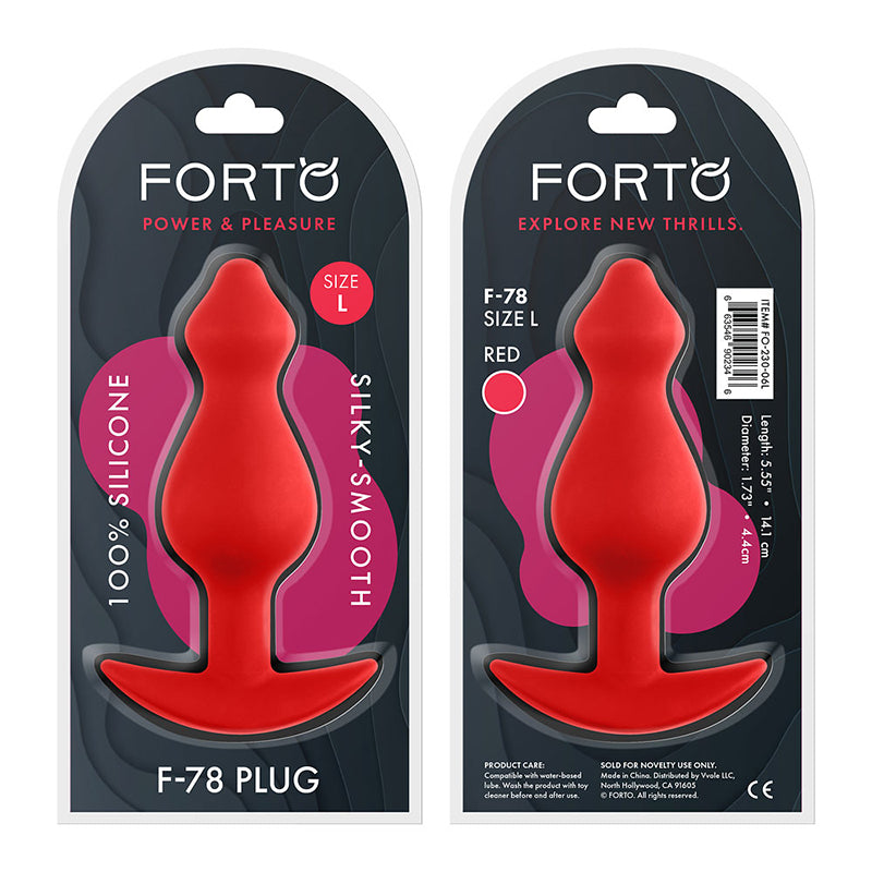 Forto F-78 Pointee Silicone Anal Plug Large Red