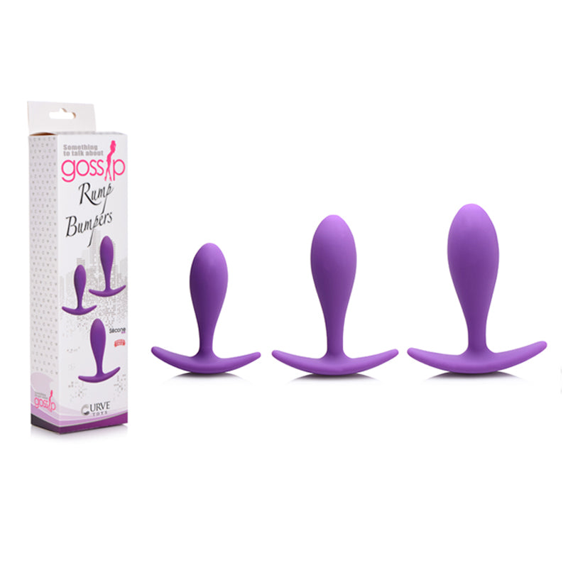 Curve Toys Gossip Rump Bumpers 3-Piece Silicone Anal Training Set Violet