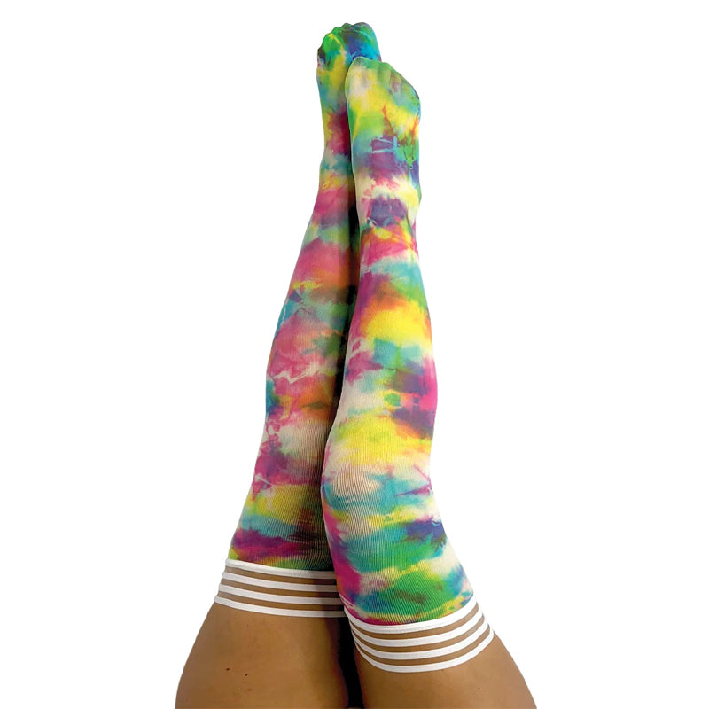 Kixies Gilly Rainbow Tie-Dye Thigh-High Size C