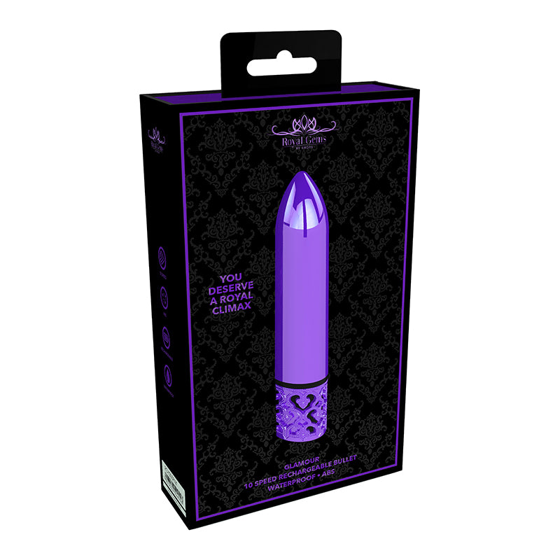 Shots Royal Gems Glamour Rechargeable ABS Bullet Vibrator Purple