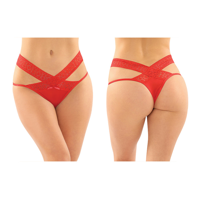 Fantasy Lingerie Daphne Microfiber Brazilian-Cut Panty 6-Pack Red S/M