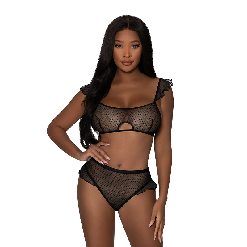 Magic Silk Girl Next Door Bralette & Panty Black S/M