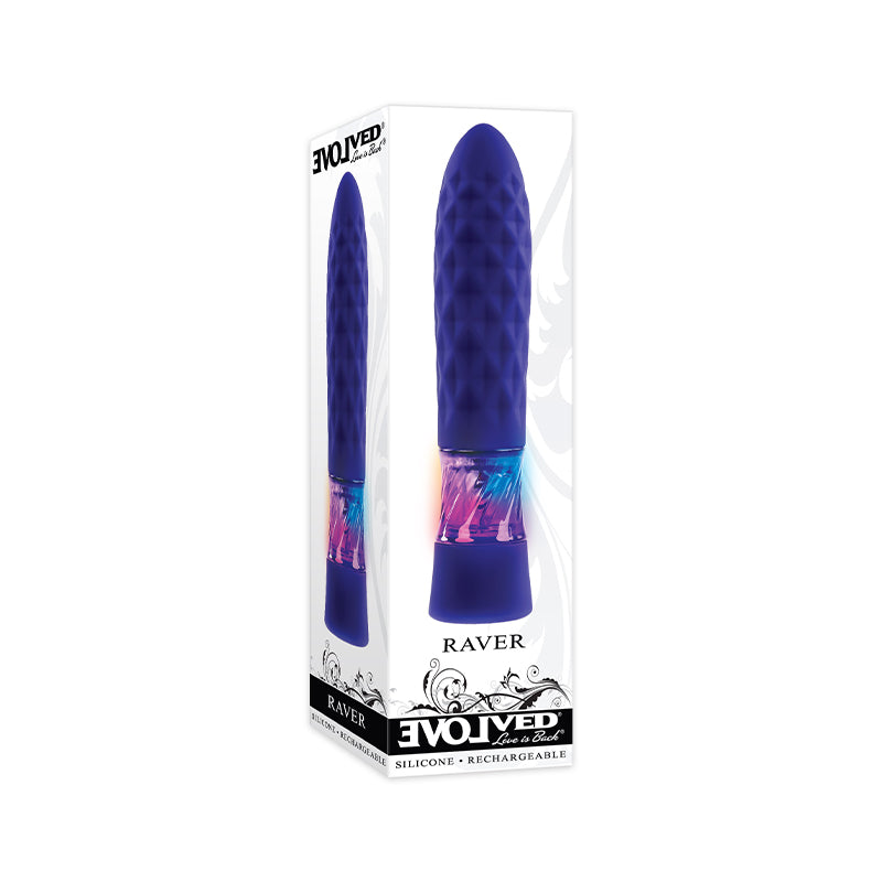 Evolved Raver Light-Up Rechargeable Silicone Bullet Vibrator Purple