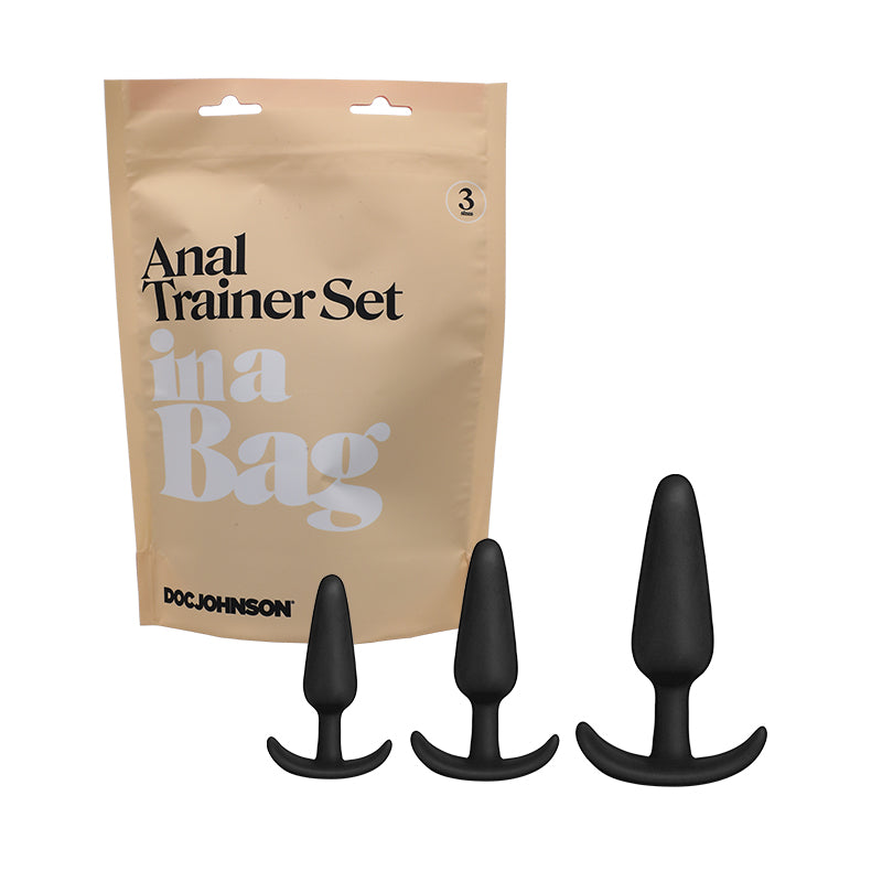 Doc Johnson Anal Trainer Set In A Bag 3-Piece Silicone Black