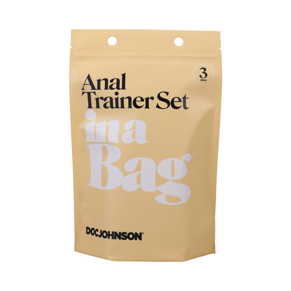 Doc Johnson Anal Plug Trainer Set In A Bag 3-Piece Silicone Black