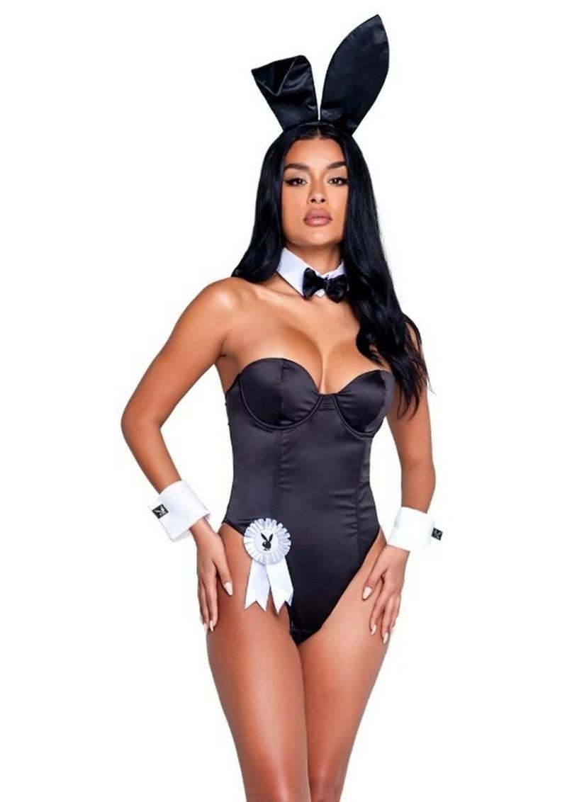 Playboy Classic Bunny Costume Blk Xs