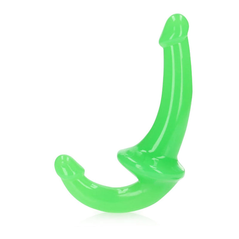 RealRock Glow in the Dark 6 in. Strapless Strap-On Dildo Neon Green