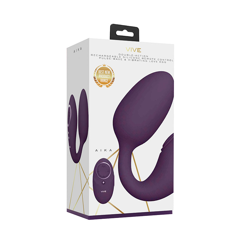 VIVE AIKA Pulsing Dual Stimulating Egg Vibrator Purple